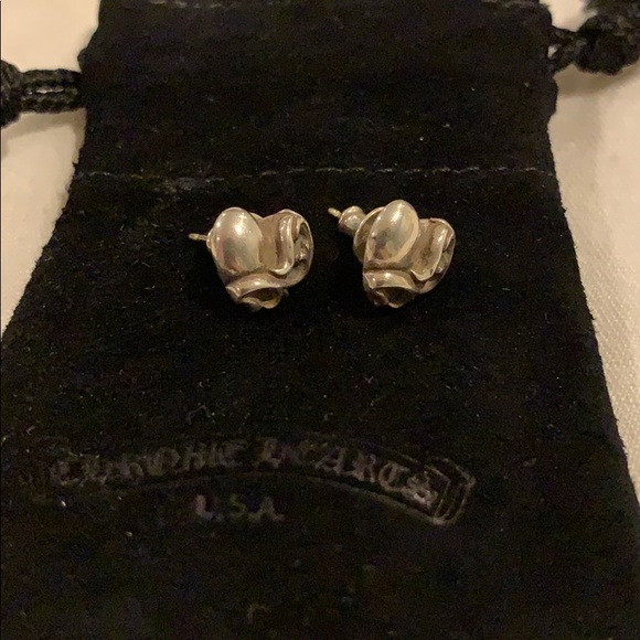 Chrome Hearts Jewelry - CHROME HEARTS - Heart Stud Earrings (Pair)